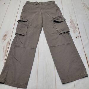 TNA Aritzia high rise baggy cargo carpenter pants twill utility Greenwich
